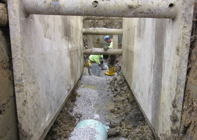 Plum Creek main sewer line upgrade.