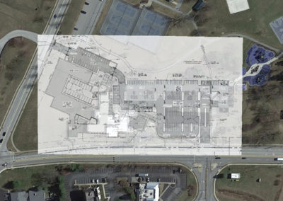 Springettsbury police building expansion plan laid onto the site.