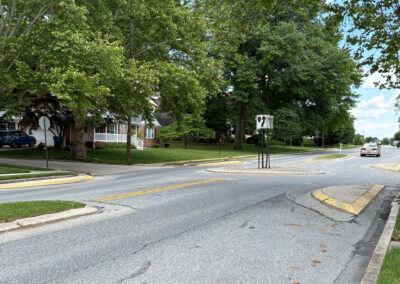 Engineering illustration showing landscaped medians and traffic calming features for FCE’s East York project.